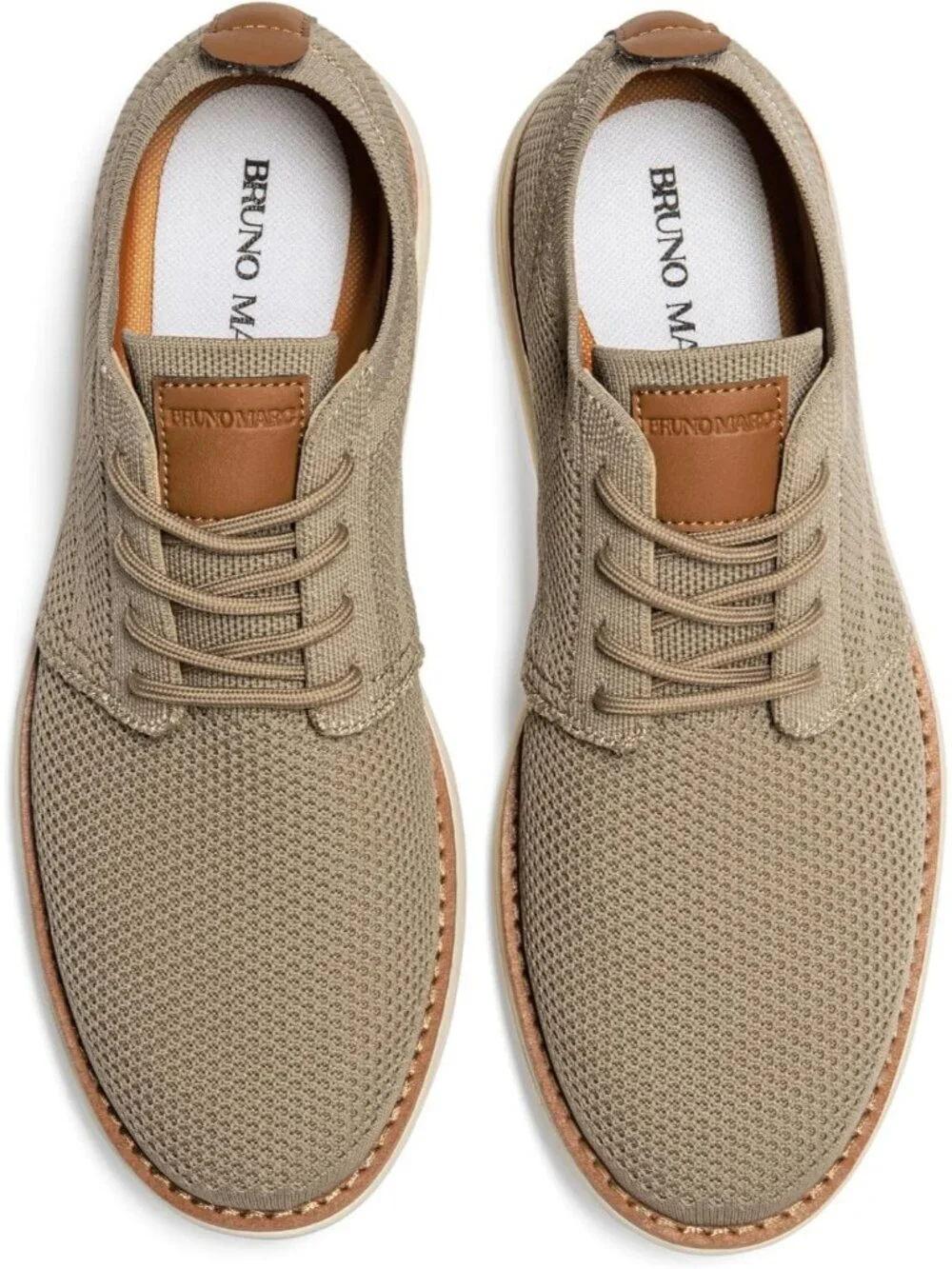 Bruno Marc Men's Khaki Rubber Lace up Lightweight Casual Walking Sneakers